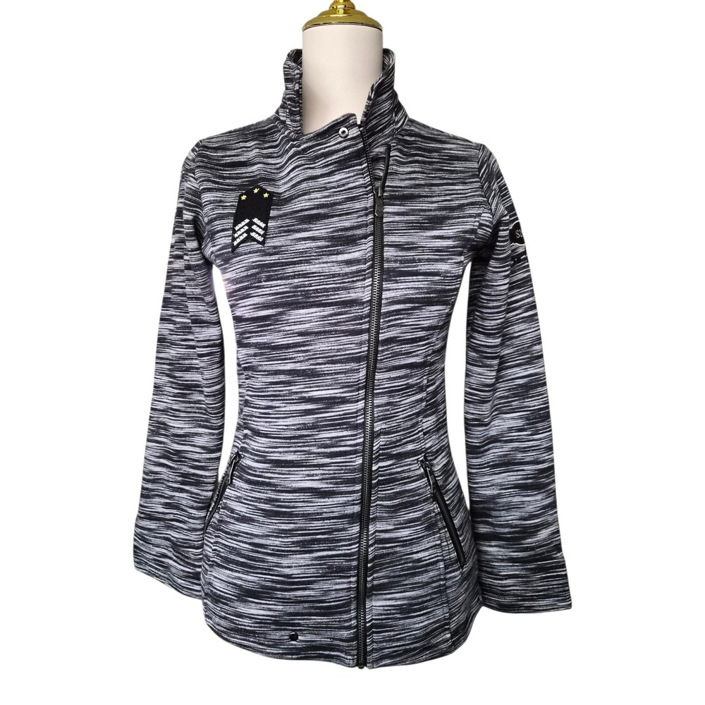 Sonice Women's Zip Up Jacket Gray Melange Fleece Lined Small‎ NWT